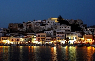 Hafen Naxos bei Nacht